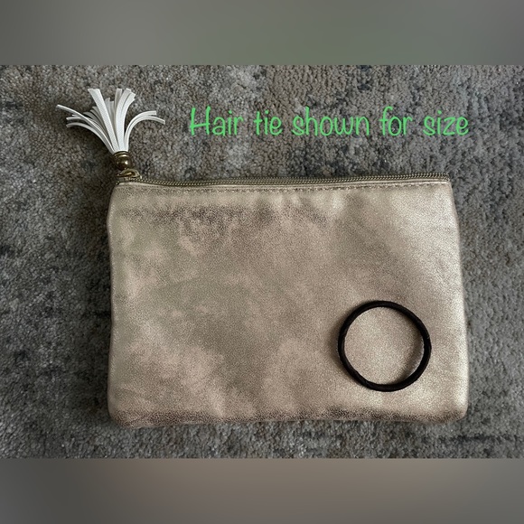 Pouch Makeup Jewelry Toiletries Light Gold Gradient - Picture 3 of 4